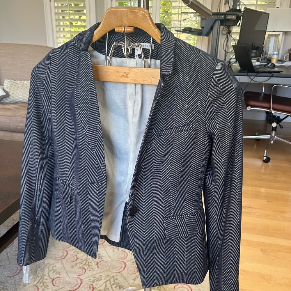 Veronica Beard Black and Gray Herringbone Blazer - Picture 5 of 7
